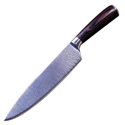 China 8 Inch 7Cr17 Carbon Steel Stainless Steel Tools Kitchen Dish Knife Laser Pattern Viable Height Cooking Chef Knives for sale