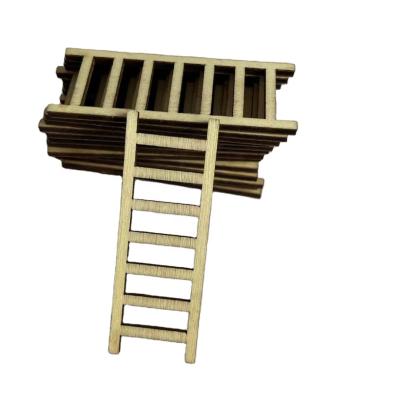 China Rustic Wooden Ladder Small Farmhouse Ladder Home Decor Handcrafted Wooden Decorative Ladder for sale