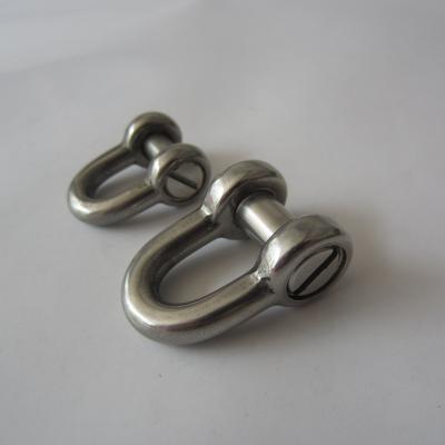 China Heavy Industry Stainless Steel Dee Shackle With Flush Slotted Straight Bolt For Marine And Industrial Rigging Aplications for sale