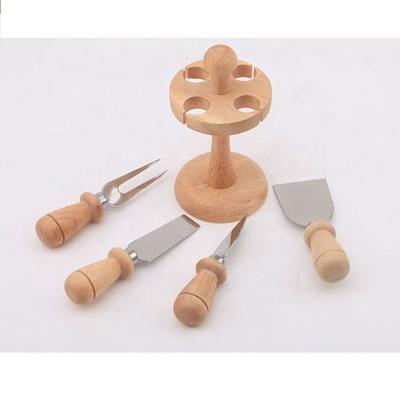 China Sustainable New Design Bamboo Slate Cheese Board 4 Pcs Knife Removeable Tools for sale