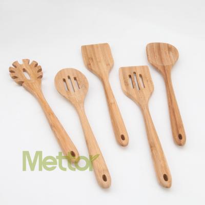 China Highest quality sustainable, most popular material bamboo kitchen utensils with nautral color, ecofrendly rack holder, cooking tools for sale