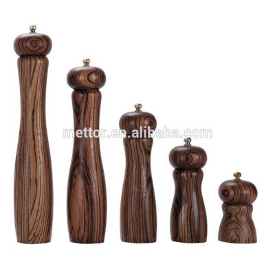 China Sustainable Hot Sale Manual Wooden Salt&pepper Grinder / Home Pepper Mill Set for sale