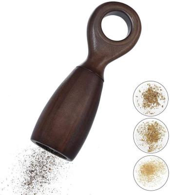 China Salt and Pepper Grinder Refillable Solid Wood Spice Mill Ceramic Rotor Sustainable Steel Core with Strong Adjustable Coarseness for sale