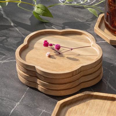 China Sustainable wooden coaster, tea coaster, wooden drinking coaster set of 4 for sale