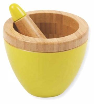 China Viable bamboo pestle and mortar, colorful pestle and mortar, kitchen pestle mortar set for sale