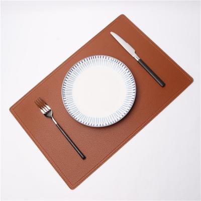 China Luxury Dining Table Leather Mat Heat Insulation Placemat Customized Logo 2021 Super Hot Viable PU Place Mat Factory Customized Protective Restaurant for sale