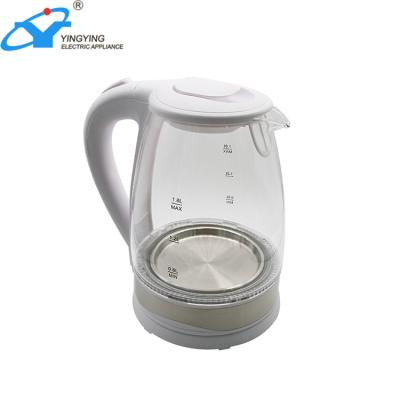 China 360 Degree Rotation Low Fast Boil High Borosilicate Glass Electric Tea Kettle for sale