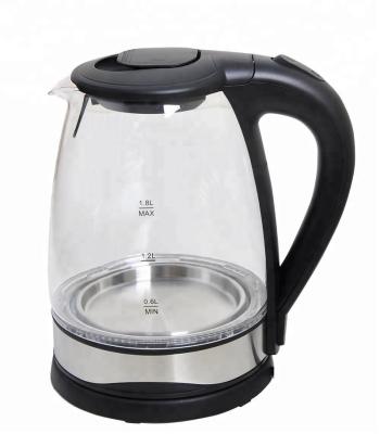 China 360 Rotating Kettle 360 ​​High Rotation LED Glass Borosilicate Glass Base 1.8L Light Cordless CE ROHS LFGB for sale