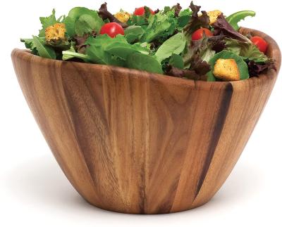 China Sustainable Factory Directly Supply Large Acacia Wood Serving Bowl For Fruits And Salads for sale