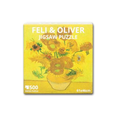 China Famouspaint Vincent Van Gogh Sunflowers 500 Piece Jigsaw Puzzles Cartoon Toy for sale