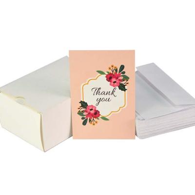 China Customized Europe Wholesale Blank Floral Thank You Cards With Envelopes for sale