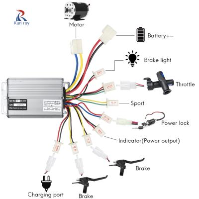 China Hot Sales 36V 48V 1000W Electirc Bike Smaller Conversion Kit Electric Scooter Brush Controller for sale