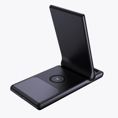 China Fast Charging Electronic Qi High Speed ​​Consumer 3 in 1 Magnetic Wireless Foldable Station Stand Portable Charger 15w Logo Custom for sale