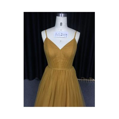 China Newest Design Anti-Static Sweetheart Ties Dress Champagne Color One-Line Evening Dress for sale