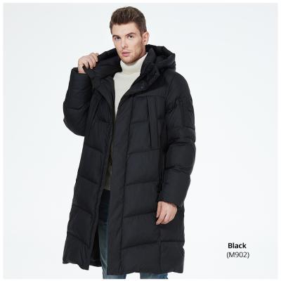 China 32.8cm - 36.8cm Cuff Long Men Winter Jacket Long Down Coat With Zipper And Button Closure for sale