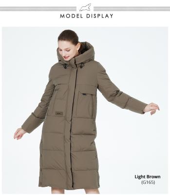 China Size L/46 Long Woman Winter Coat Long Down Coat Womens 65cm Sleeve Length for sale