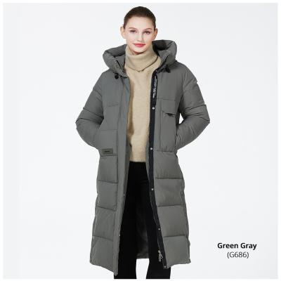 China Zipper Closure Woman Winter Coat Long Girls Winter Jacket 63 - 66cm Sleeve Length for sale