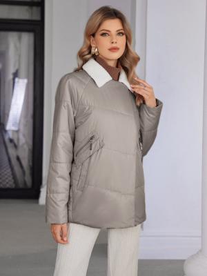 China Thin Long Padded Coat Women Curry Green Beige Gray Black with Thin Thickness and Color Options, nice material, elegant design for sale