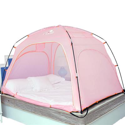 China Diagonal Tying Type Factory Wholesale Indoor Fiberglass Pole Double Layers Bedroom Bed Tent For Kids Mosquito Net Privacy Room Tent For 2 Person for sale