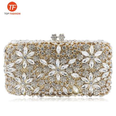 China Diamond Crystal Bags Luxury Ladies Designer Flower Floral Wedding Handbags Prom Evening Bags for sale