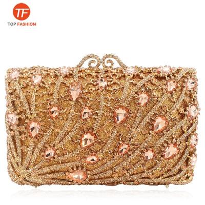 China Luxury Factory Sell Crystal Clutch Bag Diamond Wedding Wholesale Luxury Purse Women Party Hardcase Handbags for sale