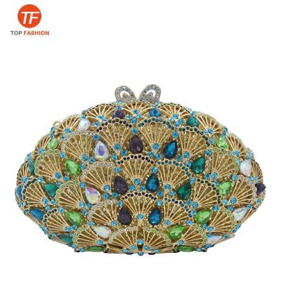 China Wholesales Luxury Peacock Evening Clutches Rhinestone Seize Wedding Bridal Purse From Factory for sale