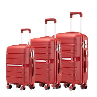 China Eco-friendly High Grade PP Fashionable Classic 3 Pieces Set 20/24/28 Inch Wholesale Luggage Suitcase Travel Trolley Luggage for sale