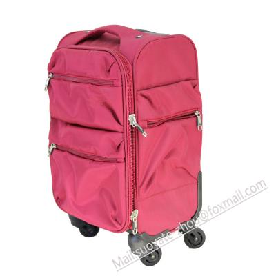 China Fashionable 210d oxford fabric striping custom made hot sale light soft side printing smart luggage suitcase sets for sale