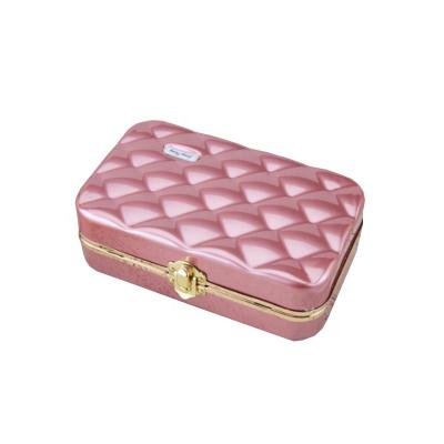 China Waterproof Luxurious Makeup Handbag For Woman Cosmetic Bag With Metal Buckle And Belt for sale