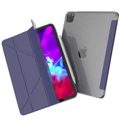 China Fashion PU Cover Foldable Tatransparent Stand Waterproof Dustproof Shockproof TPU Back Cover Tablet Covers For iPad Pro Case 11 2021 for sale