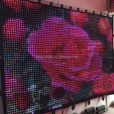 China Stage led star blackdrop p3.5(cm)pixel 2M*3MLED video display new product DMX control club disco imagic smd led curtain lighting for sale