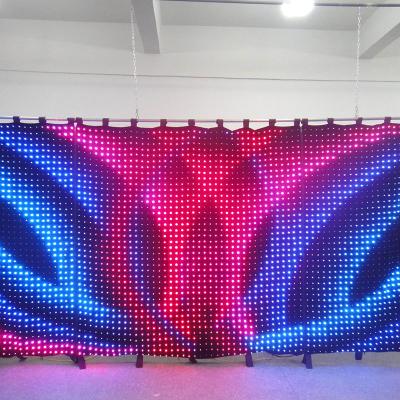 China Sports Stadiums P5 2x4M Stage Background Led Video Curtain Star Cloth for sale