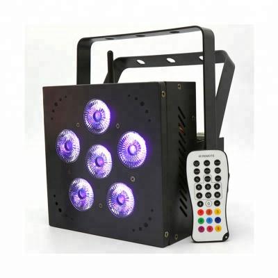 China Battery powered led sports stadiums 6pcs 18W rgbaw+uv 6 wireless dmx in1 PAR CAN showcase lighting for sale