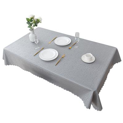 China Waterproof household thickened tablecloth oil proof tablecloth tea table office hotel restaurant PVC waterproof disposable tablecloth for sale