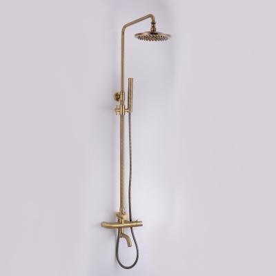 China Without Slide Bar 97*45*18.5cm Luxury Amazon Smart Bathroom Complete BRASS Shower Set And Faucet for sale