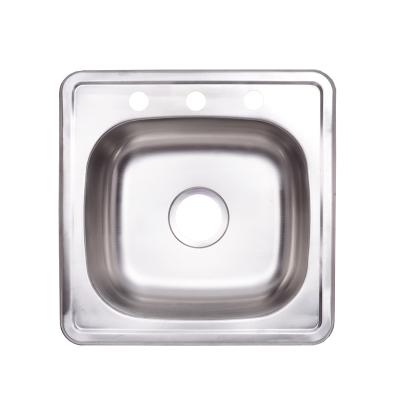 China 48*48*15CM best selling or insert modern edge pressed kitchen sinks single bowl with drainer sink prices cheap without for sale