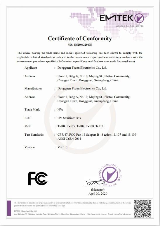 FCC - Dongguan Fozen Technology Co.,Ltd