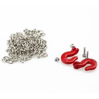 China Red RC Hobby 1:10 Scale Rock Crawler Metal Steel Drag Chain Hook Accessory For RC Car Truck for sale