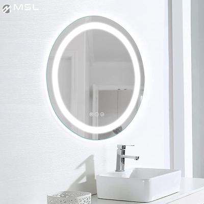 China White LED Battery Operated Mirror Modern Battery Powered Bathroom Mirror Round for sale