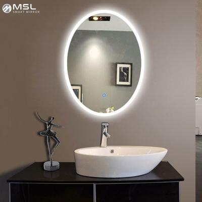 China Anti Fog LED Round Bathroom Mirror 4000K LED Smart Mirror For Bathroom for sale