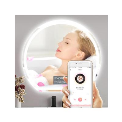 China 3000K - 6000K Bluetooth Music Mirror Customized Round LED Vanity Mirror for sale