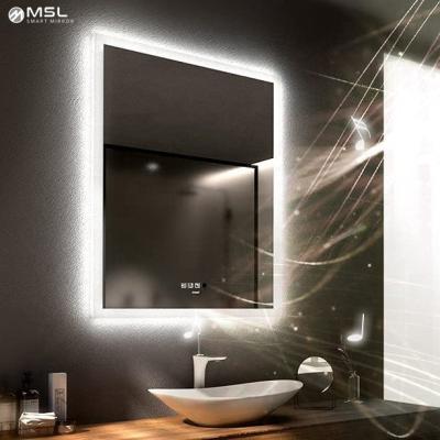 China Wall Mounted LED Square Mirror 6000K LED Illuminated Bathroom Mirror Customized for sale