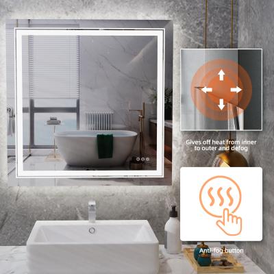 China 36 Inch LED Square Mirror IP44 Bathroom Mirrors With Lights for sale