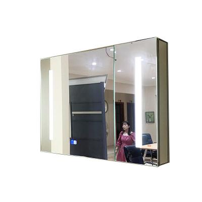 China Customized LED Illuminated Mirror Cabinet 3mm Lighted Mirror Medicine Cabinet 3000K for sale