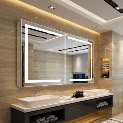 China Anti Fog LED Bathroom Mirror Cabinet 4000K 5000K Smart LED Mirror Cabinet for sale