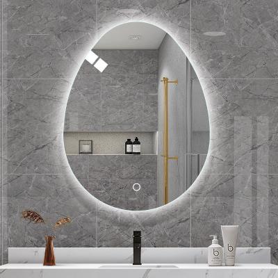 China Frameless LED Oval Bathroom Mirror 3000K - 6000K LED Touch Sensor Mirror For Hotel for sale