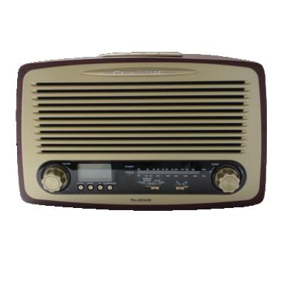 China Redio Vintage Wooden Clock Radio with AM/FM Analog Rotation for sale