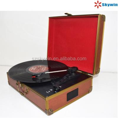 China Portable MP3 Playback Suitcase Music Box Vintage Vinyl Record Player USB Turntable to PC Playing and Recording for sale