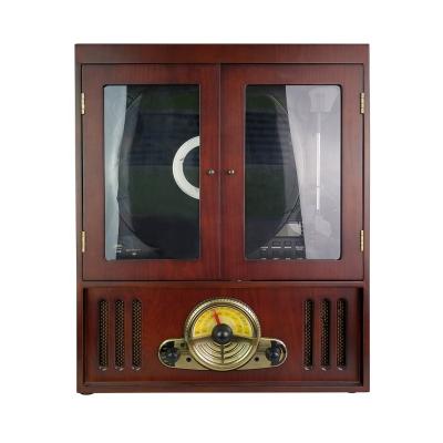 China Luxury Antique Solid Wood Vinyl Record Turntable Player LP Record Player With FM Radio Blue Tooth for sale