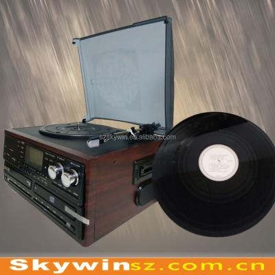 China Dual CD Turntable 3 Speed ​​Vinyl Record Phonograph MP3 Encoding Player Cd Turntable USB Retro Record Player for sale